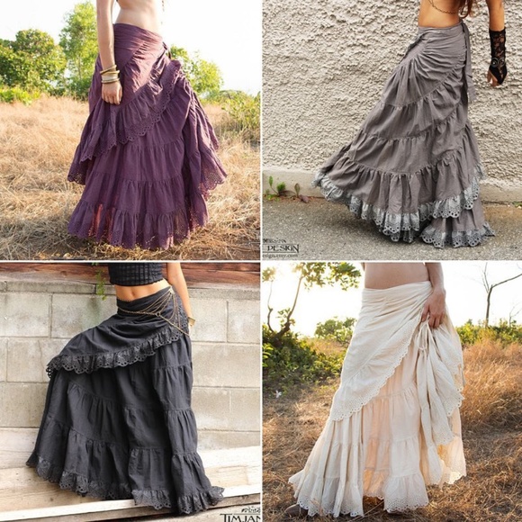 NEW TimjanDesign CHERISE SKIRT - Linen - Black - Picture 2 of 2